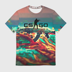 Футболка мужская CS GO logo abstract, цвет: 3D-принт