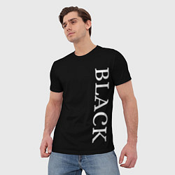 Футболка мужская Чёрная футболка с текстом, цвет: 3D-принт — фото 2