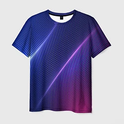 Футболка мужская Фиолетово 3d волны 2020, цвет: 3D-принт