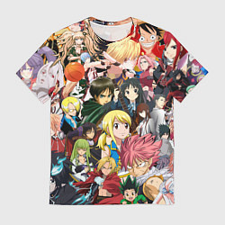 Мужская футболка Аниме коллаж