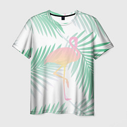 Футболка мужская Фламинго в джунглях, цвет: 3D-принт