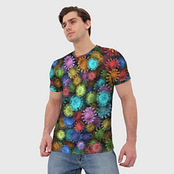 Футболка мужская Разноцветные вирусы, цвет: 3D-принт — фото 2