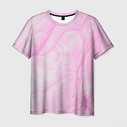 Футболка мужская Розовые разводы краска зефир, цвет: 3D-принт