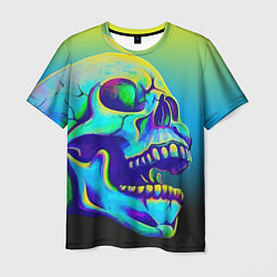 Футболка мужская Neon skull, цвет: 3D-принт
