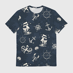 Футболка мужская Nautical art, цвет: 3D-принт