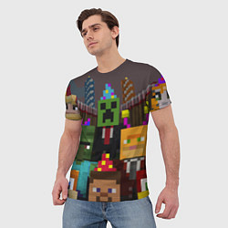 Футболка мужская Minecraft - characters - video game, цвет: 3D-принт — фото 2