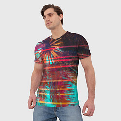 Футболка мужская Palm glitch art, цвет: 3D-принт — фото 2