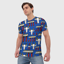 Футболка мужская БЕЛЫЙ БЫК СИМВОЛ 2021 ГОДА, цвет: 3D-принт — фото 2