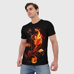 Футболка мужская Огненный цветок, цвет: 3D-принт — фото 2
