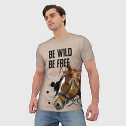 Футболка мужская Be wild be free, цвет: 3D-принт — фото 2
