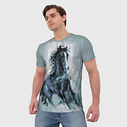 Футболка мужская Нарисованный конь, цвет: 3D-принт — фото 2