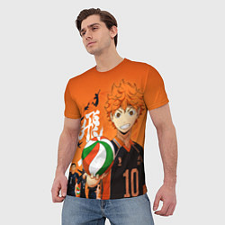 Футболка мужская ВОЛЕЙБОЛ!! HAIKYUU!!, цвет: 3D-принт — фото 2