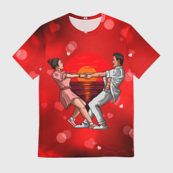 Футболка мужская Влюблённые кружатся держась за руки, цвет: 3D-принт