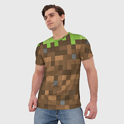 Футболка мужская Minecraft камуфляж, цвет: 3D-принт — фото 2