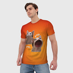 Футболка мужская Cat Pop Мем, цвет: 3D-принт — фото 2