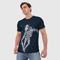 Футболка мужская Космический Скейтбординг, цвет: 3D-принт — фото 2