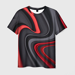 Футболка мужская Черные и красные линии, цвет: 3D-принт