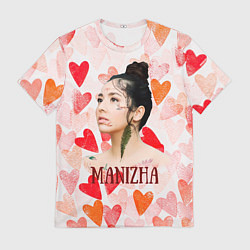 Футболка мужская Manizha на фоне сердечек, цвет: 3D-принт