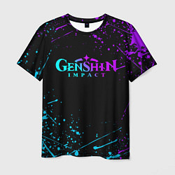 Футболка мужская GENSHIN IMPACT NEON LOGO, цвет: 3D-принт