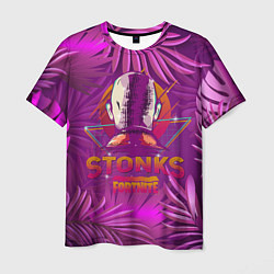 Футболка мужская Fortnite Neon Stonks Meme, цвет: 3D-принт