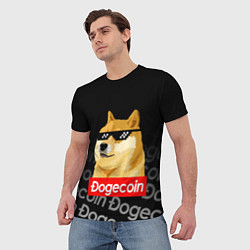 Футболка мужская DOGECOIN DOGE ДОГИКОИН, цвет: 3D-принт — фото 2