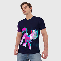 Футболка мужская Пони в космосе, цвет: 3D-принт — фото 2