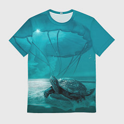 Футболка мужская Медуза и черепаха, цвет: 3D-принт
