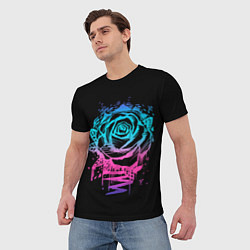 Футболка мужская Неоновая Роза Neon Rose, цвет: 3D-принт — фото 2