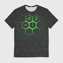 Футболка мужская Триатлон спортсмены, цвет: 3D-принт