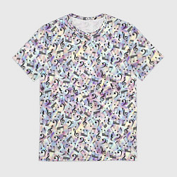 Футболка мужская Музыкальные Ноты, цвет: 3D-принт