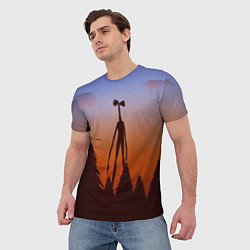 Футболка мужская Сиреноголовый Siren Head Лес, цвет: 3D-принт — фото 2