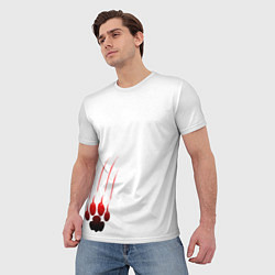 Футболка мужская След зверя, цвет: 3D-принт — фото 2