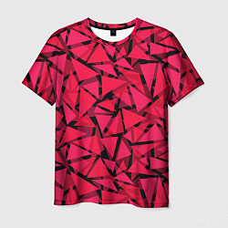 Футболка мужская Красно-черный полигональный, цвет: 3D-принт