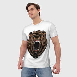 Футболка мужская Свирепый медведь, цвет: 3D-принт — фото 2