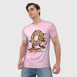 Футболка мужская Пончик на скейте, цвет: 3D-принт — фото 2