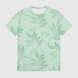 Футболка мужская Зеленые листья, цвет: 3D-принт