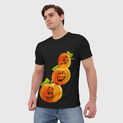 Футболка мужская Хэллоуин смешные тыквы, цвет: 3D-принт — фото 2