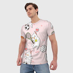 Футболка мужская Спортивные котики Мяу спорт Z, цвет: 3D-принт — фото 2