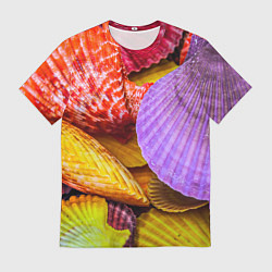 Мужская футболка Разноцветные ракушки multicolored seashells