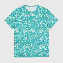 Футболка мужская Хохломские узоры Бирюза, цвет: 3D-принт