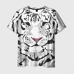 Футболка мужская Белый снежный тигр, цвет: 3D-принт