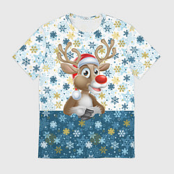 Мужская футболка Весёлый Оленёнок