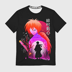 Футболка мужская Rurouni Kenshin Бродяга Кэнсин, цвет: 3D-принт