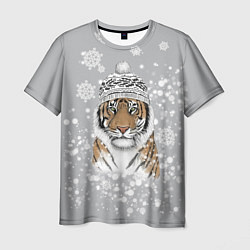 Футболка мужская Снежный тигр, цвет: 3D-принт
