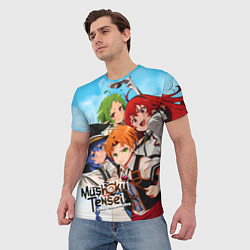 Футболка мужская Реинкарнация безработного главные герои, цвет: 3D-принт — фото 2