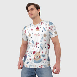 Футболка мужская Забавный Новый Год, цвет: 3D-принт — фото 2