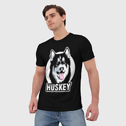 Футболка мужская Собака Хаски Husky, цвет: 3D-принт — фото 2