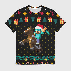 Футболка мужская Новогодний Майнкрафт, Minecraft, цвет: 3D-принт