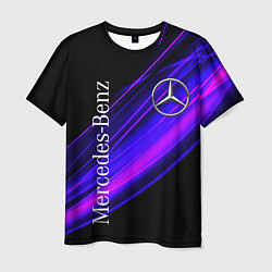 Футболка мужская MERCEDES-BENZ МЕРСЕДЕС-БЕНЗ ПУРПУРНЫЙ, цвет: 3D-принт