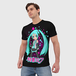 Футболка мужская Мику Хацунэ, Hatsune Miku, цвет: 3D-принт — фото 2